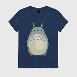 Футболка хлопковая женская Neighbor Totoro, цвет: тёмно-синий