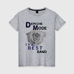 Футболка хлопковая женская Depeche Mode - best of band, цвет: меланж