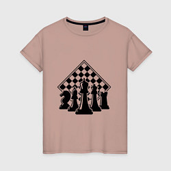 Футболка хлопковая женская The chessboard, цвет: пыльно-розовый