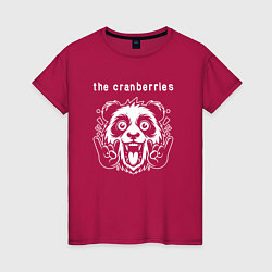 Футболка хлопковая женская The Cranberries rock panda, цвет: маджента