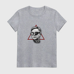 Футболка хлопковая женская Depeche Mode - Andy Fletcher delta machine, цвет: меланж