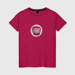 Футболка хлопковая женская FIAT sport auto logo, цвет: маджента