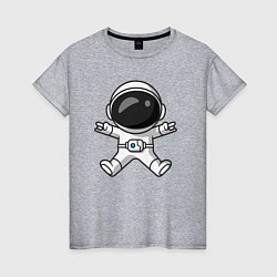 Футболка хлопковая женская Spaceman rock, цвет: меланж