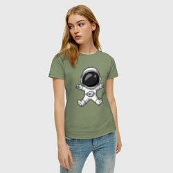 Футболка хлопковая женская Spaceman rock, цвет: авокадо — фото 2