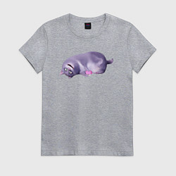 Футболка хлопковая женская Тайна домашних животных - кошка Хлоя, цвет: меланж