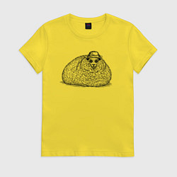 Футболка хлопковая женская Овечка в панаме, цвет: желтый