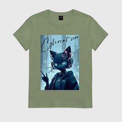 Женская футболка Cybercat 2099 - ai art