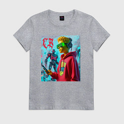 Женская футболка Bart Simpson - cyberpunk ai art