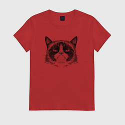 Женская футболка Grumpy cat мем