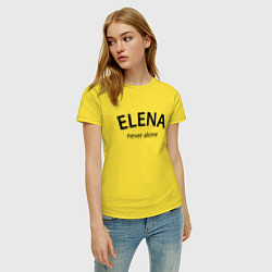 Футболка хлопковая женская Elena never alone - motto, цвет: желтый — фото 2