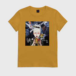 Футболка хлопковая женская Korn - See You on the Other Side, цвет: горчичный