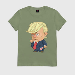 Футболка хлопковая женская Мистер Трамп, цвет: авокадо