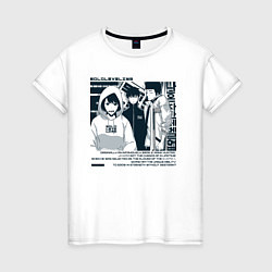 Футболка хлопковая женская Solo leveling Another raid, цвет: белый