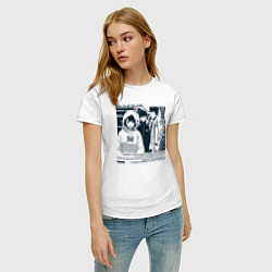 Футболка хлопковая женская Solo leveling Another raid, цвет: белый — фото 2