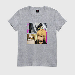 Футболка хлопковая женская Девушка Гидо - Ведьма и чудовище, цвет: меланж