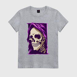 Футболка хлопковая женская Violet death, цвет: меланж