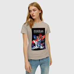 Футболка хлопковая женская Рей Аянами Аска Лэнгли Сорью, цвет: миндальный — фото 2