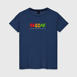 Футболка хлопковая женская Reggae music in color, цвет: тёмно-синий
