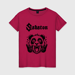 Футболка хлопковая женская Sabaton - rock panda, цвет: маджента