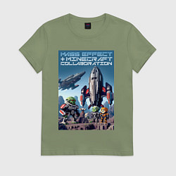 Женская футболка Minecraft and Mass effect - ai art collaboration