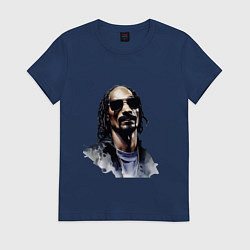 Футболка хлопковая женская Snoop dog, цвет: тёмно-синий