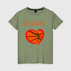 Футболка хлопковая женская Basket love, цвет: авокадо