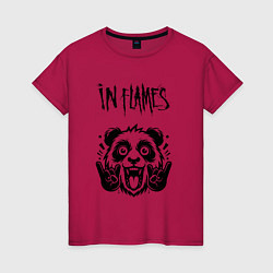 Футболка хлопковая женская In Flames - rock panda, цвет: маджента