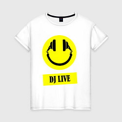 Футболка хлопковая женская Dj live, цвет: белый