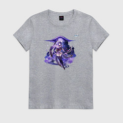 Футболка хлопковая женская Сёгун Райдэн из Геншин Импакт, цвет: меланж