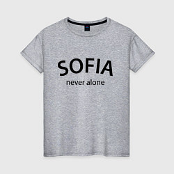 Футболка хлопковая женская Sofia never alone - motto, цвет: меланж