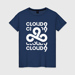 Футболка хлопковая женская Cloud9 - in logo, цвет: тёмно-синий