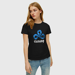 Футболка хлопковая женская Cloud9 - blue cloud logo, цвет: черный — фото 2