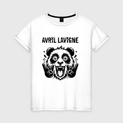 Футболка хлопковая женская Avril Lavigne - rock panda, цвет: белый