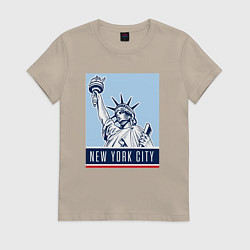 Футболка хлопковая женская Style New York, цвет: миндальный