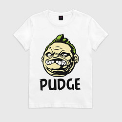 Футболка хлопковая женская Pudge Face, цвет: белый