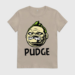 Футболка хлопковая женская Pudge Face, цвет: миндальный