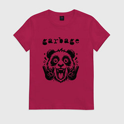 Футболка хлопковая женская Garbage - rock panda, цвет: маджента