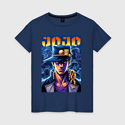 Футболка хлопковая женская Jojo - Jotaro Kujo ai art, цвет: тёмно-синий