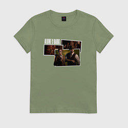 Футболка хлопковая женская Emily and Edward - Alone in the dark, цвет: авокадо