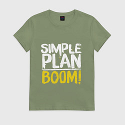 Футболка хлопковая женская Simple plan - boom, цвет: авокадо