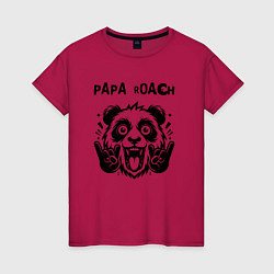 Футболка хлопковая женская Papa Roach - rock panda, цвет: маджента