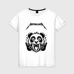 Футболка хлопковая женская Metallica - rock panda, цвет: белый