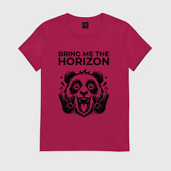 Футболка хлопковая женская Bring Me the Horizon - rock panda, цвет: маджента