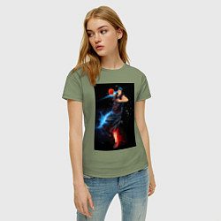 Футболка хлопковая женская Баскетбол Куроко Дайки Аоминэ, цвет: авокадо — фото 2