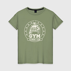 Футболка хлопковая женская Gym fitness club, цвет: авокадо
