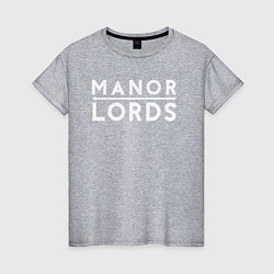 Футболка хлопковая женская Manor lords logo, цвет: меланж