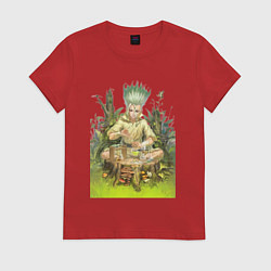 Футболка хлопковая женская Сэнку Исигами, цвет: красный