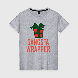 Футболка хлопковая женская Gangsta wrapper, цвет: меланж