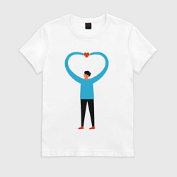 Женская футболка Сердечко в руках