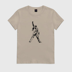 Футболка хлопковая женская Queen, цвет: миндальный